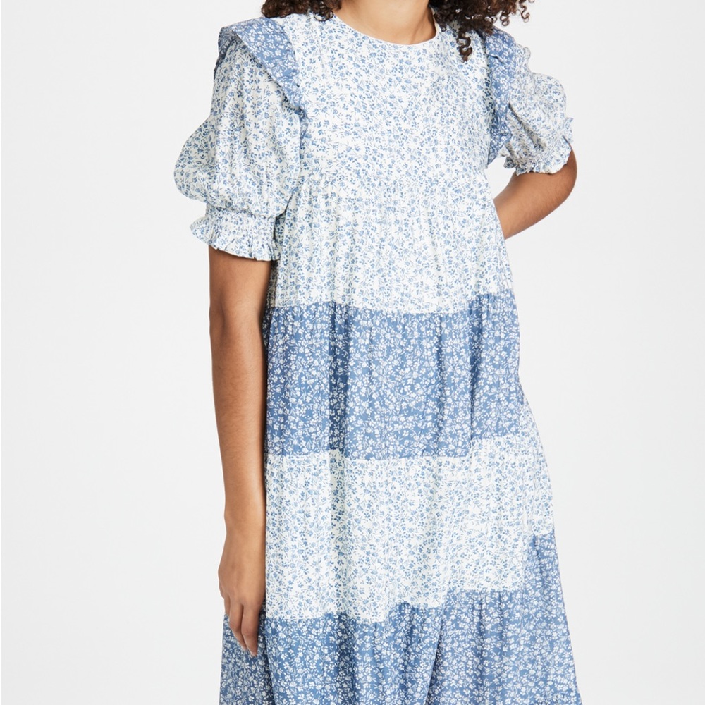 English Rose Tiered Floral Dress, Small